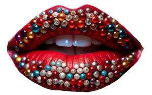 A glitterly mouth